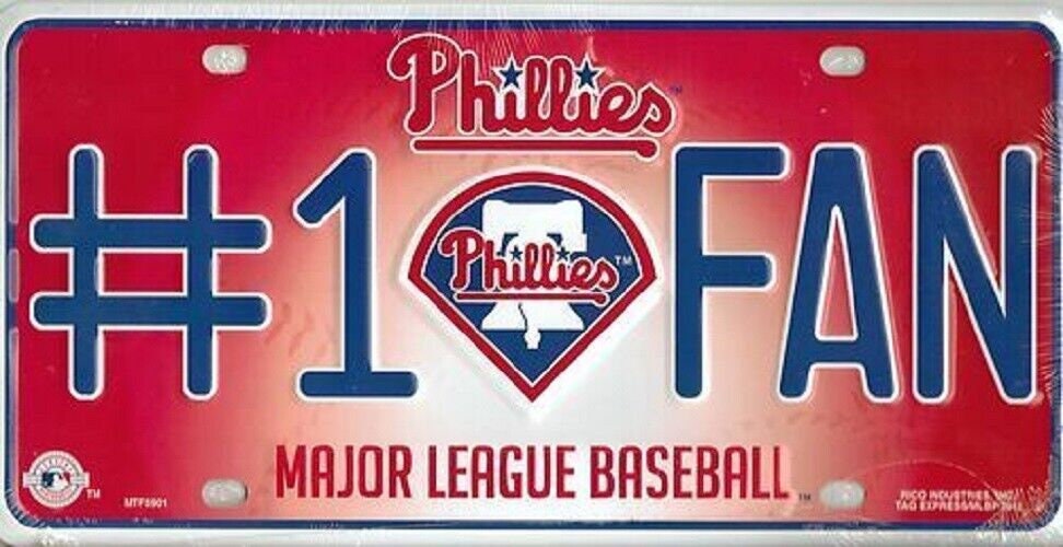 PHILADELPHIA PHILLIES Fan Metal License Plate Sign Novelty Vanity Craft Supply