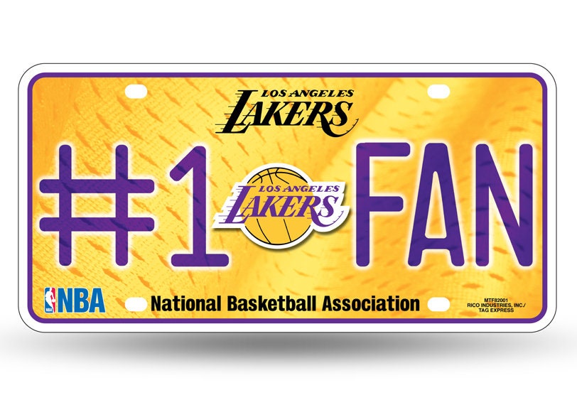 LOS ANGELES LAKERS Fan Metal License Plate Sign Novelty Vanity Craft Supply