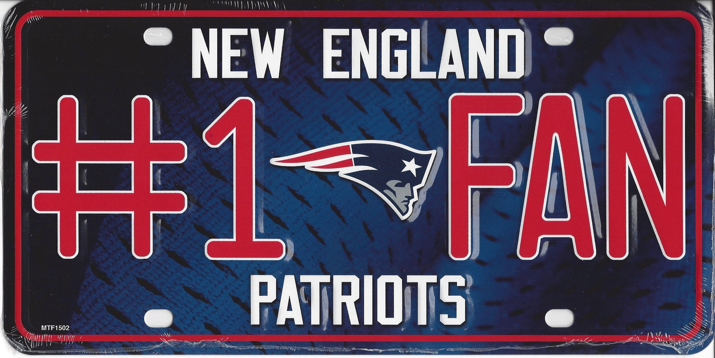 NEW ENGLAND PATRIOTS Fan Metal License Plate Sign Novelty Vanity Craft Supply