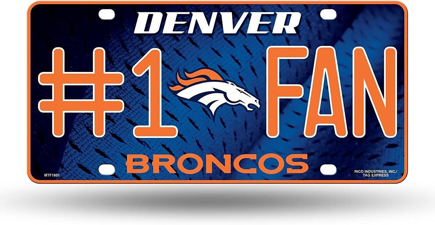 DENVER BRONCOS Fan Metal License Plate Sign Novelty Vanity Craft Supply