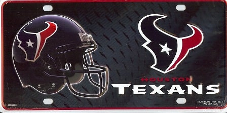 HOUSTON TEXANS Metal License Plate Sign Novelty Vanity Craft Supply