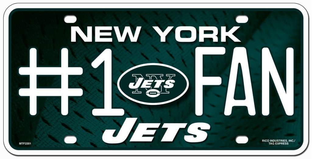 NEW YORK JETS Fan Metal License Plate Sign Novelty Vanity Craft Supply