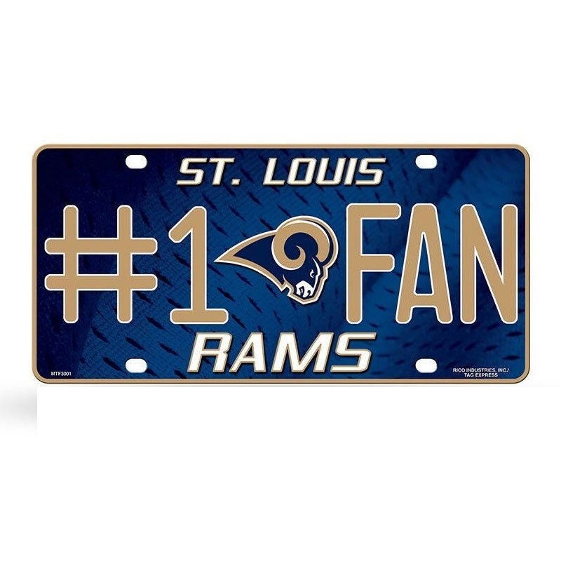 ST LOUIS RAMS Fan Metal License Plate Sign Novelty Vanity Craft Supply