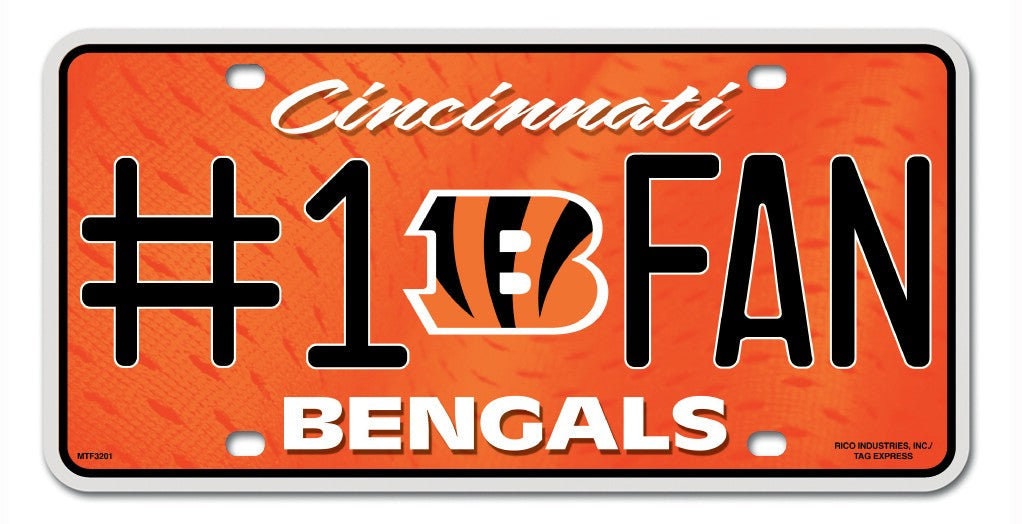CINCINNATI BENGALS Fan Metal License Plate Sign Novelty Vanity Craft Supply