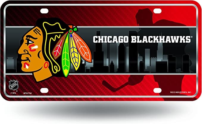 CHICAGO BLACKHAWKS Metal License Plate Sign Novelty Vanity Craft Supply