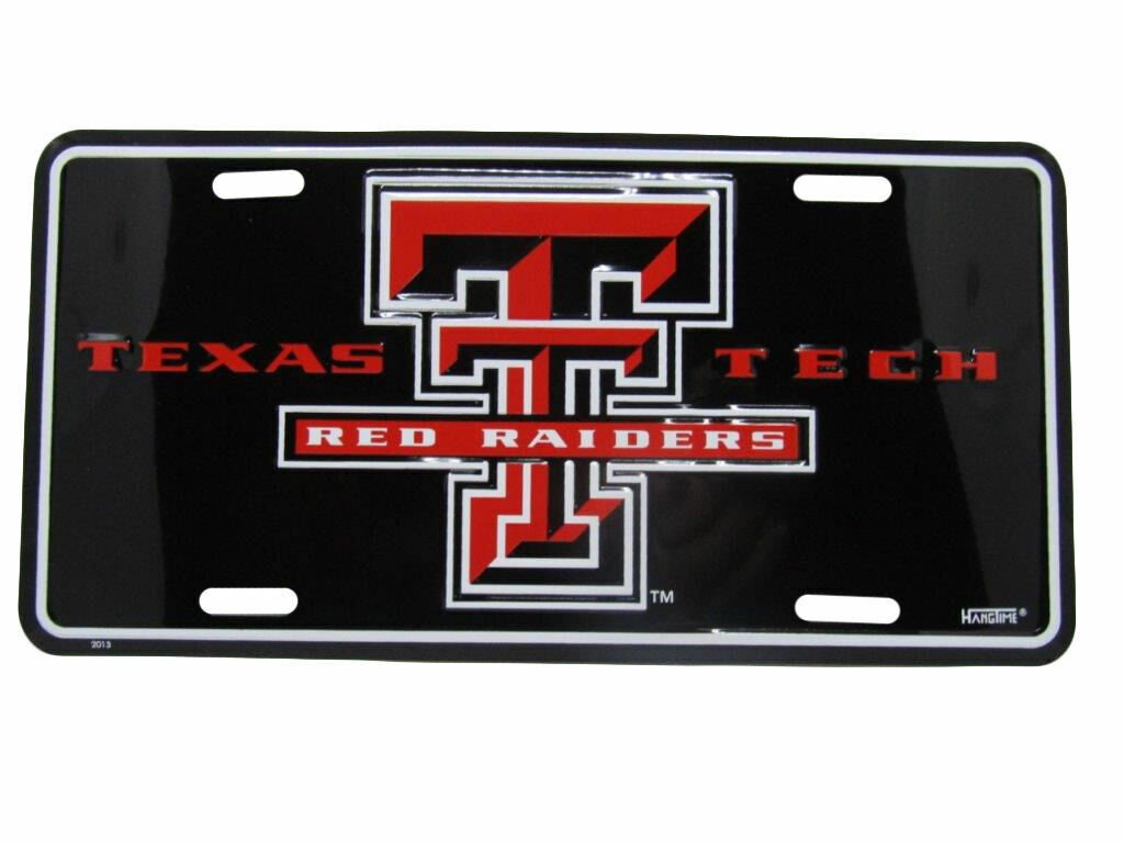 TEXAS TECH Red Raiders Metal License Plate Sign Novelty Vanity Craft Supply