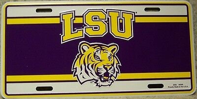 LSU TIGERS Louisiana State Metal License Plate Sign Novelty Vanity Craft Supply