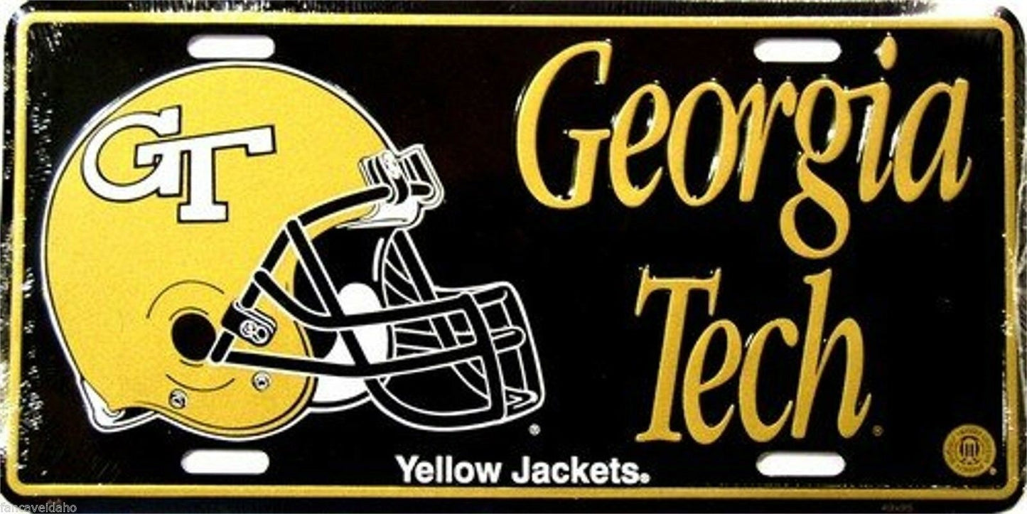 GEORGIA TECH Yellow Jackets Metal License Plate Sign Novelty Vanity Craft Supply