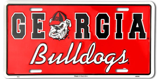 GEORGIA BULLDOGS Metal License Plate Sign Novelty Vanity Craft Supply
