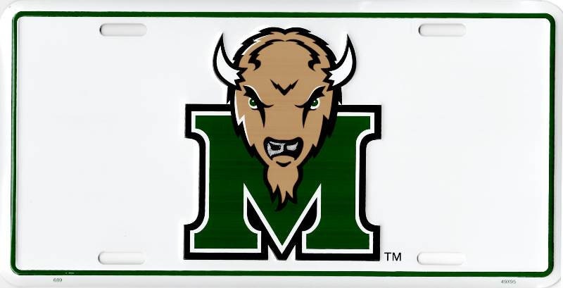 MARSHALL THUNDERING HERD Metal License Plate Sign Novelty Vanity Craft Supply
