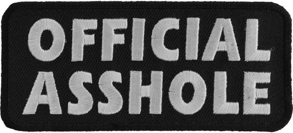 Official Asshole Patch - 4x1.75 inch – Biker Embroidered Patch Appliqué Craft Supply
