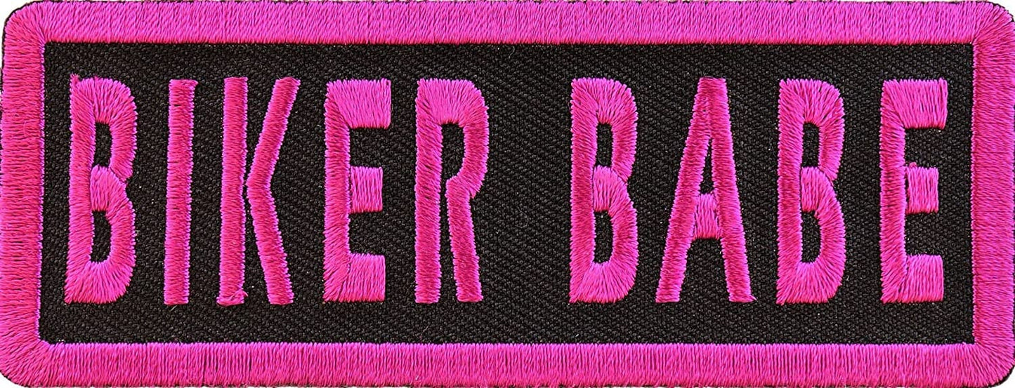 Biker Babe Patch - 4x1.5 inch – Motorcycle Embroidered Patch Appliqué Craft Supply