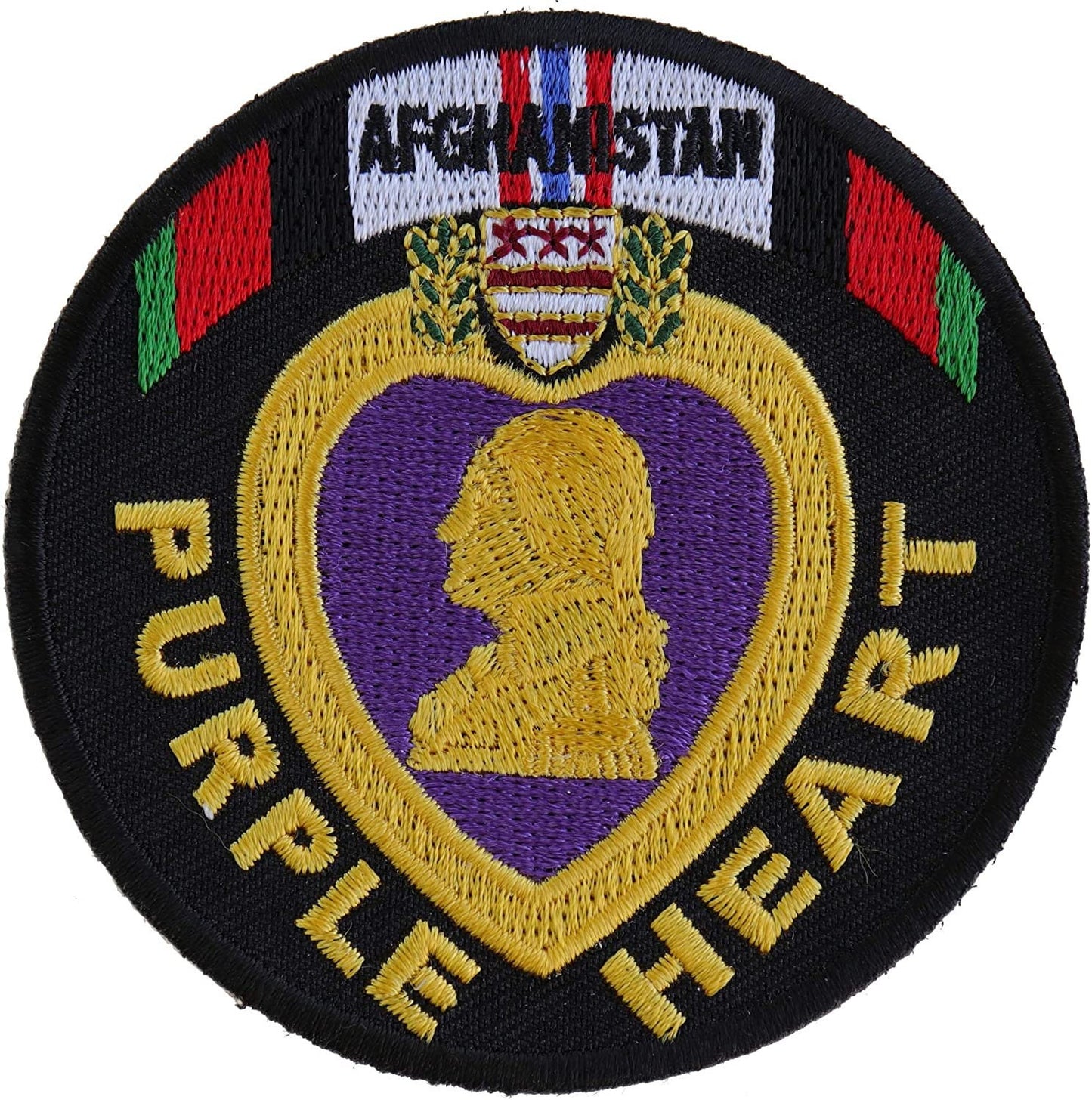 Afghanistan Purple Heart Patch - 3x3 inch – Military Vet Motorcycle Embroidered Patch Appliqué Craft Supply