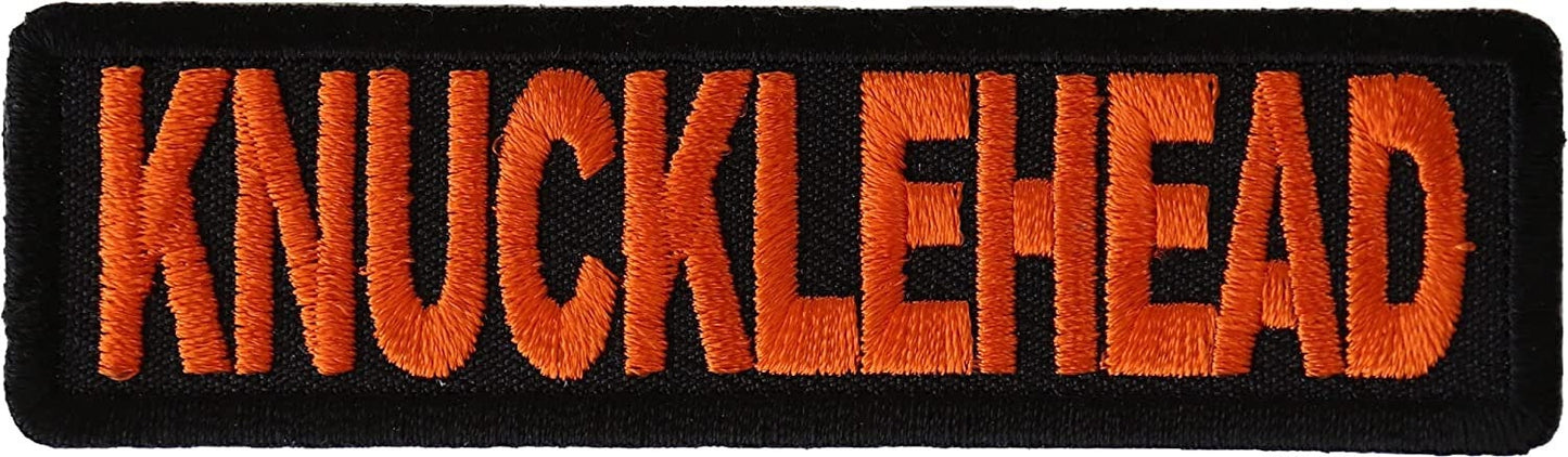 Knucklehead Patch - 3.5x1 inch – Motorcycle Embroidered Patch Appliqué Craft Supply