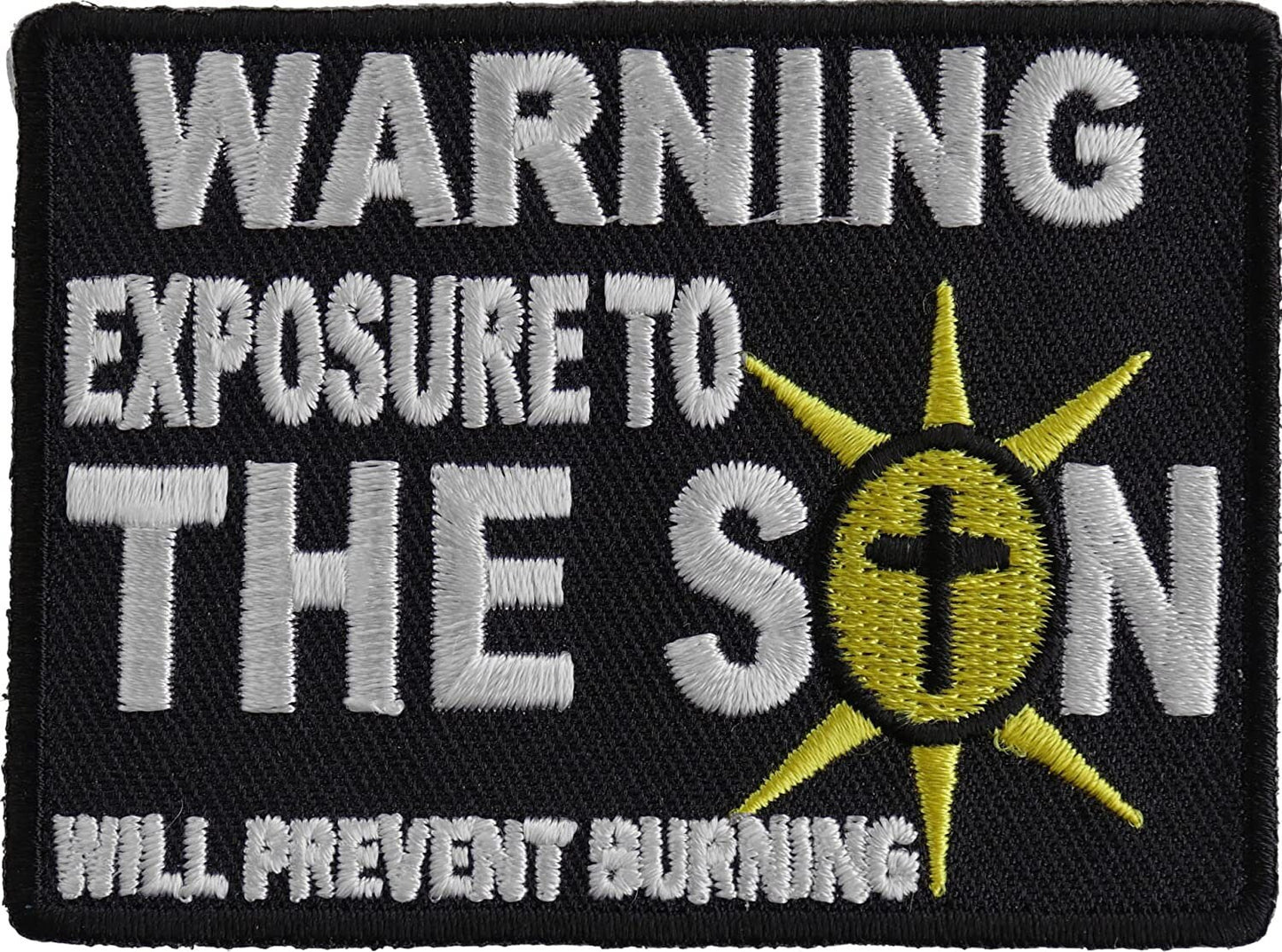 Exposure to The Son Patch - 2.75x2 inch - Christian Biker Embroidered Patch Appliqué Craft Supply