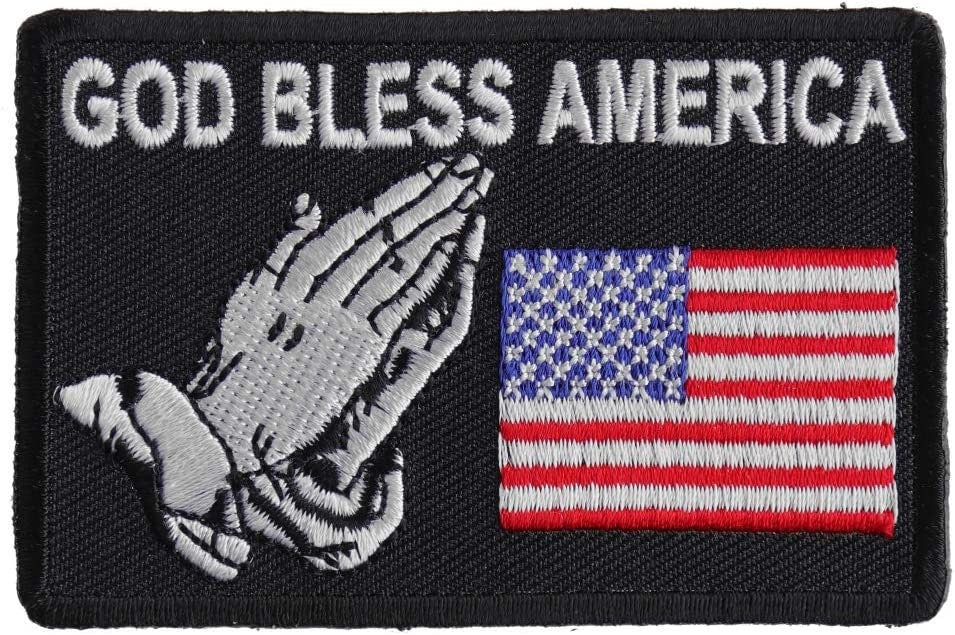 God Bless America Patch - 3.25x2.25 inch – Biker Embroidered Patch Appliqué Craft Supply
