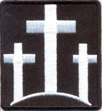 Three Crosses Christian Patch - 2.25x2.5 inch – Christian Embroidered Patch Appliqué Craft Supply