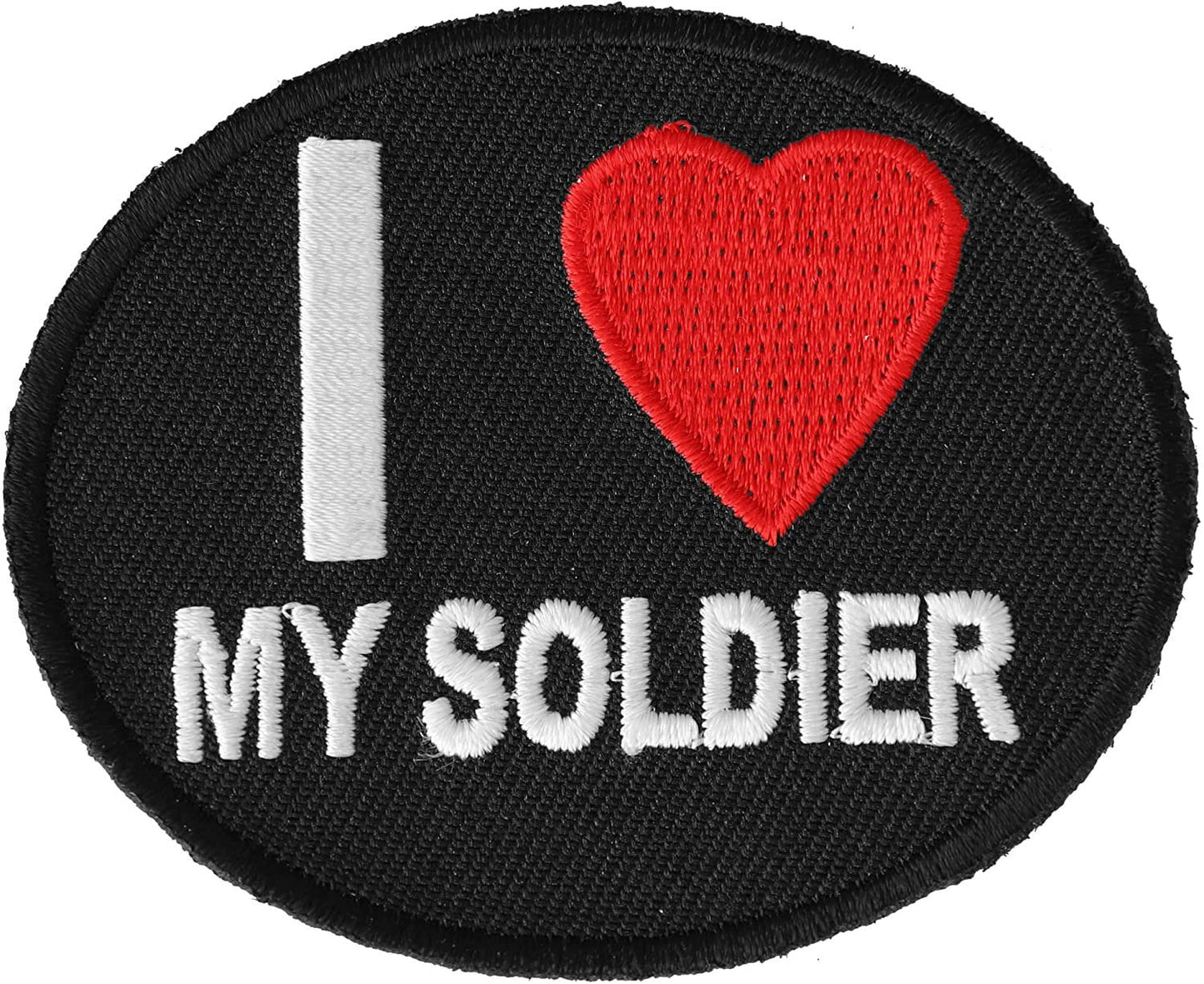 I Love My Soldier Patch - 2.75x2.25 inch – Military Embroidered Patch Appliqué Craft Supply