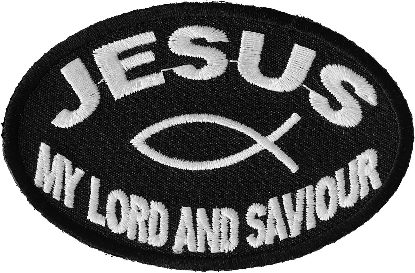 Jesus My Lord and Savior Patch - 3x2 inch – Christian Embroidered Patch Appliqué Craft Supply