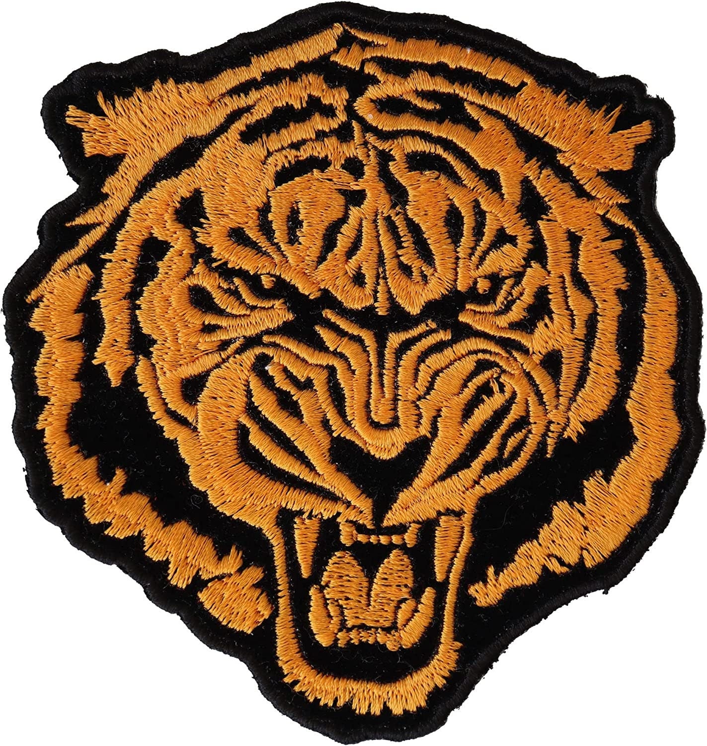 Small Orange Baron Tiger Patch - 3.75x4 inch – Motorcycle Embroidered Patch Appliqué Craft Supply