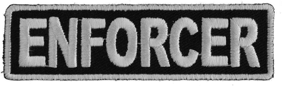 Enforcer Patch 3.5 Inch White - 3.5x1 inch – Biker Embroidered Patch Appliqué Craft Supply
