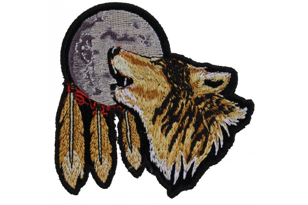 Wolf Moon Small Patch - 3.5x3.5 inch - Embroidered Patch Appliqué Craft Supply