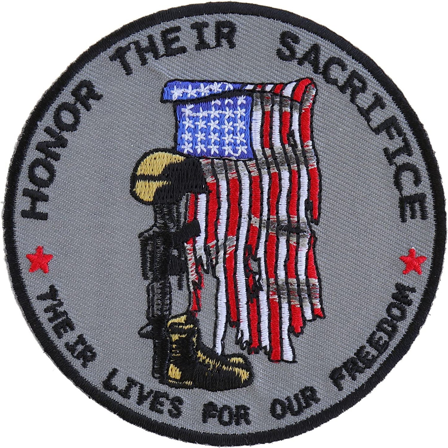 Honor Their Sacrifice Memorial Patch - 3.5x3.5 inch - Embroidered Patch Appliqué Craft Supply