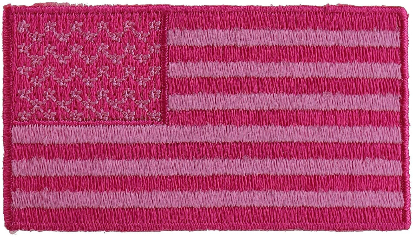 US Flag Patch Pink 2.5 Inch - 2.5x1.4 inch – Military Embroidered Patch Appliqué Craft Supply