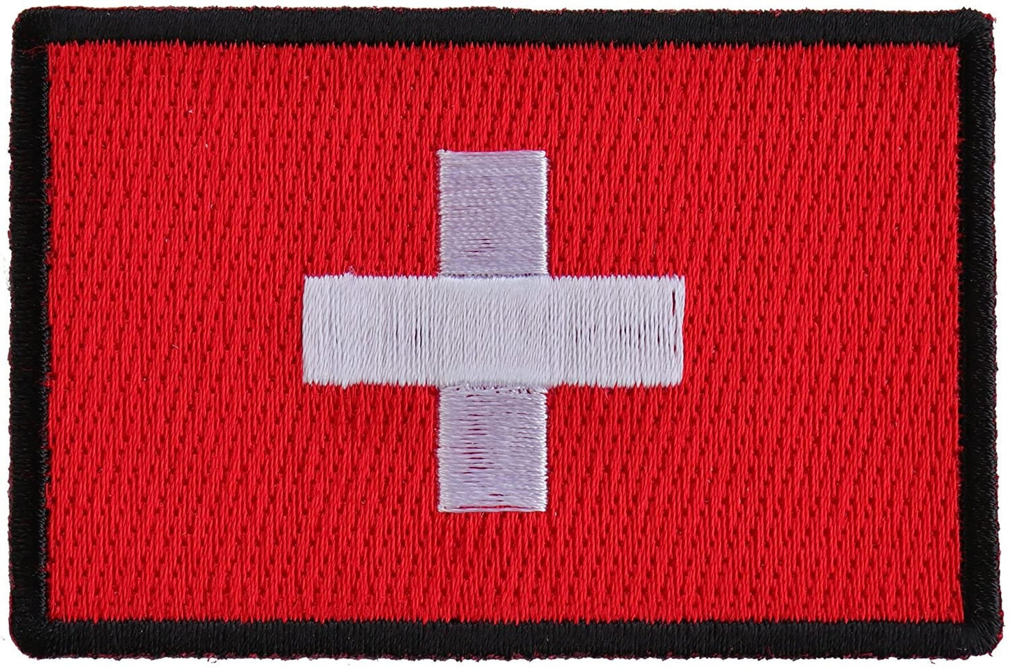 Swiss Flag Patch Switzerland - 3x2 inch – Motorcycle Embroidered Patch Appliqué Craft Supply