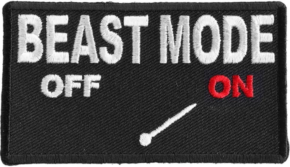 Beast Mode Mode On Patch - 3.5x2 inch – Funny Embroidered Patch Appliqué Craft Supply