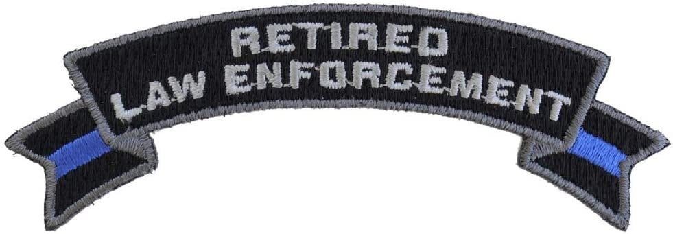 Retired Enforcement Rocker Patch - 4x1.4 inch – Motorcycle Embroidered Patch Appliqué Craft Supply