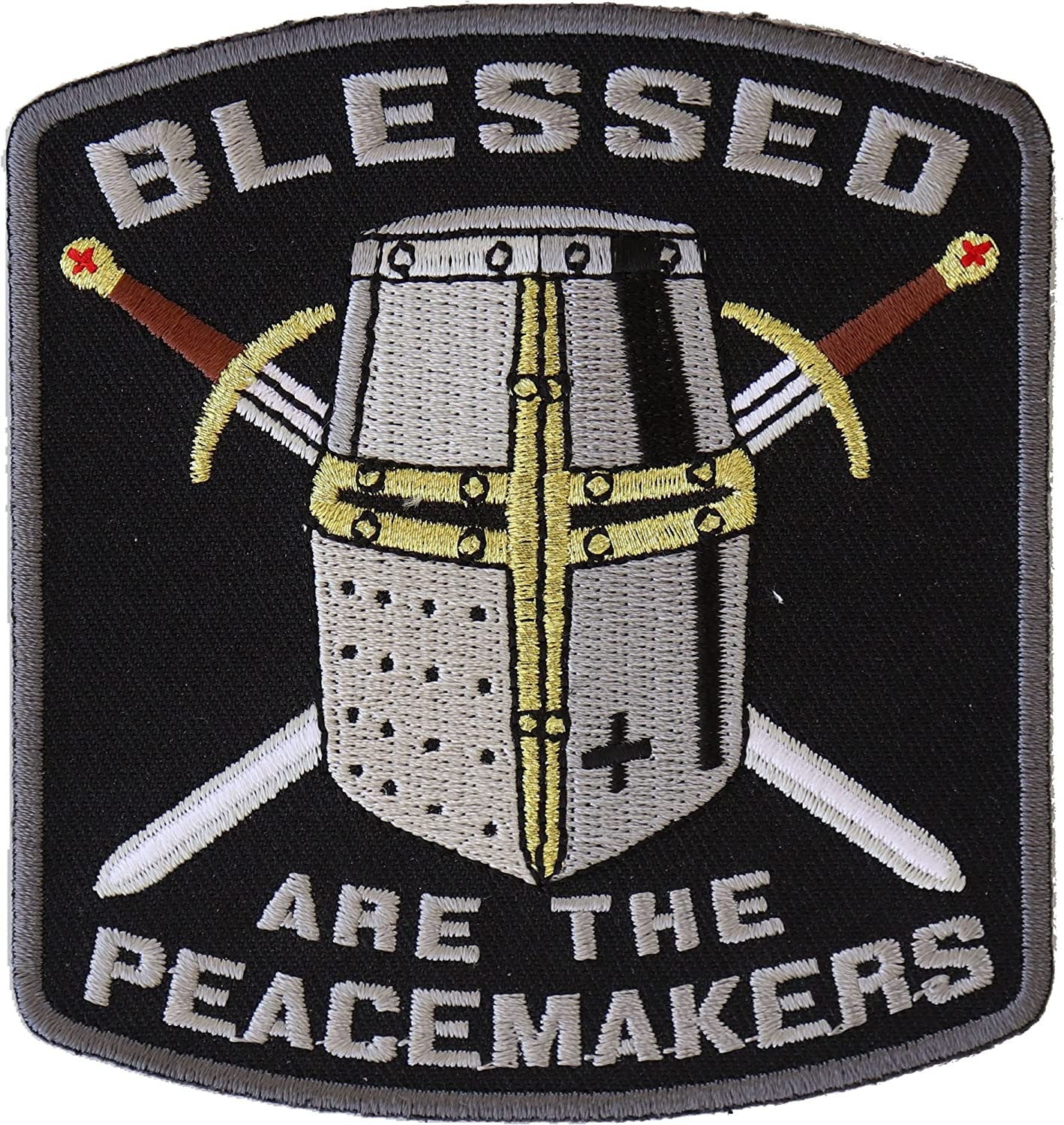 Blessed are The Peacemakers Knight Patch - 3.5x3.75 inch – Christian Embroidered Patch Appliqué Craft Supply