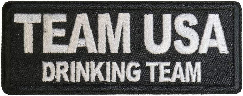 Team USA Drinking Team Patch - by Ivamis Trading - 4x1.5 inch – Funny Embroidered Patch Appliqué Craft Supply