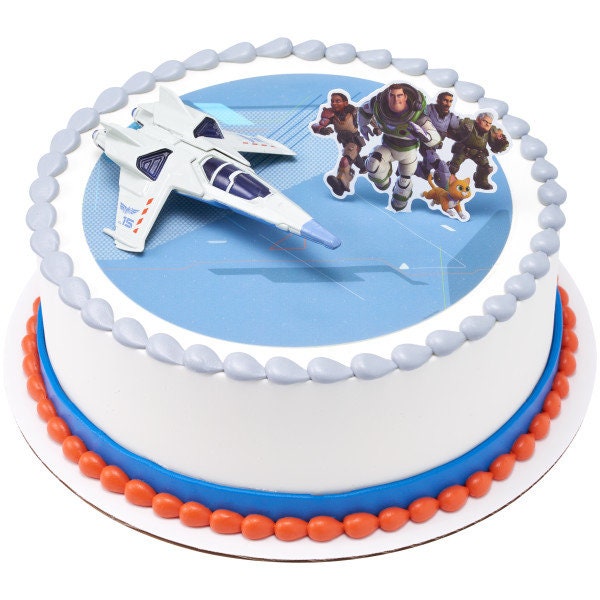 Disney Pixar Lightyear Cake Topper - Buzz Lightyear Let's Do This! Birthday Party Cake Decoration - Kids Birthday Decoset Craft Supply