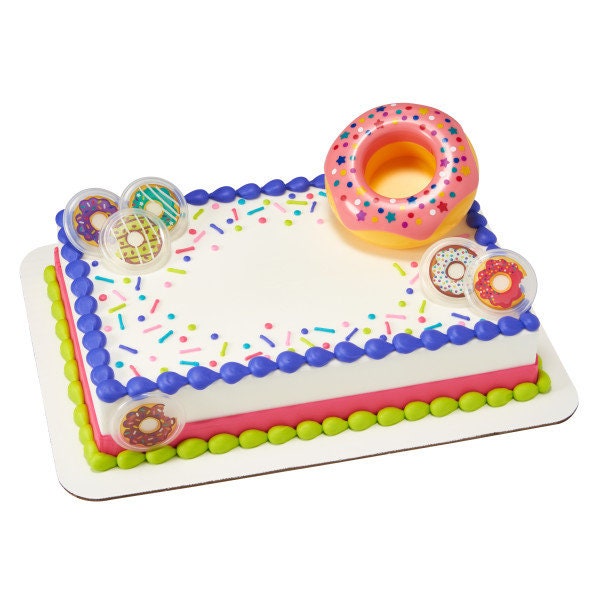 Confetti Donut Cake Topper - Fun Birthday Party Sprinkle Doughnut Cake Decoration - Birthday Celebration Decoset Craft Supply