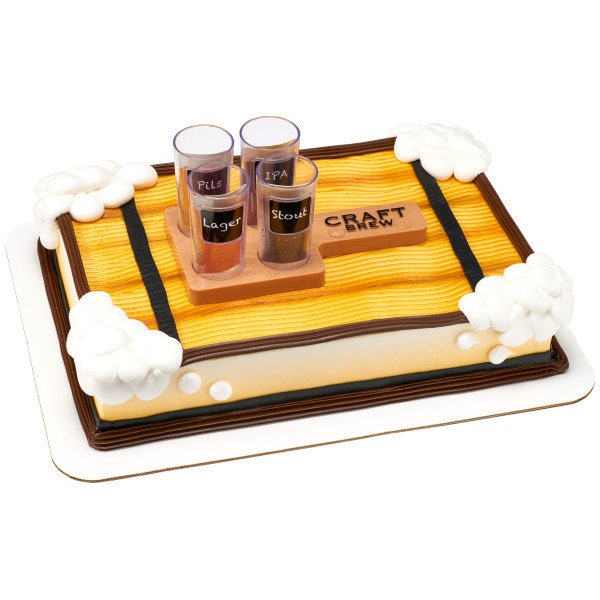 Craft Brew Flight Cake Topper - Fun Beer Drinking Game Party Lager Cake Decoration - Birthday Craft Beer Decoset Craft Supply