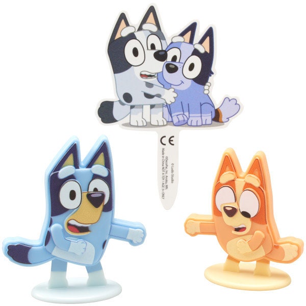 Bluey Cake Topper - Bingo Bluey Dance Party Muffin and Socks Birthday Party Cake Decoration - Kids Birthday Decoset Craft Supply