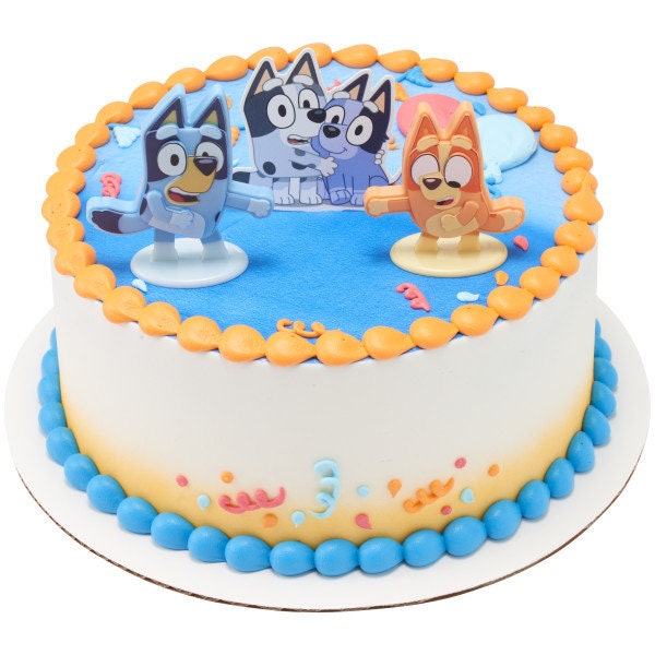 Bluey Cake Topper - Bingo Bluey Dance Party Muffin and Socks Birthday Party Cake Decoration - Kids Birthday Decoset Craft Supply