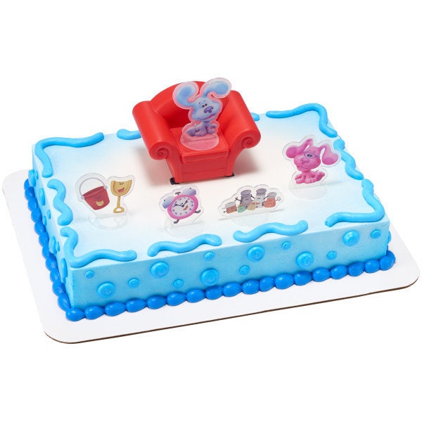 Blue's Clues & You Cake Topper - Blue's Clues Chair Tickety Tock Magenta Birthday Party Cake Decoration - Kids Birthday Decoset Craft Supply