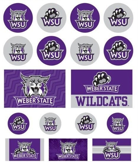 Officially Licensed WEBER STATE WILDCATS Sticker Sheet Decal - Vinyl Die-Cut Decal Stickers Set Weber State University Craft Supply