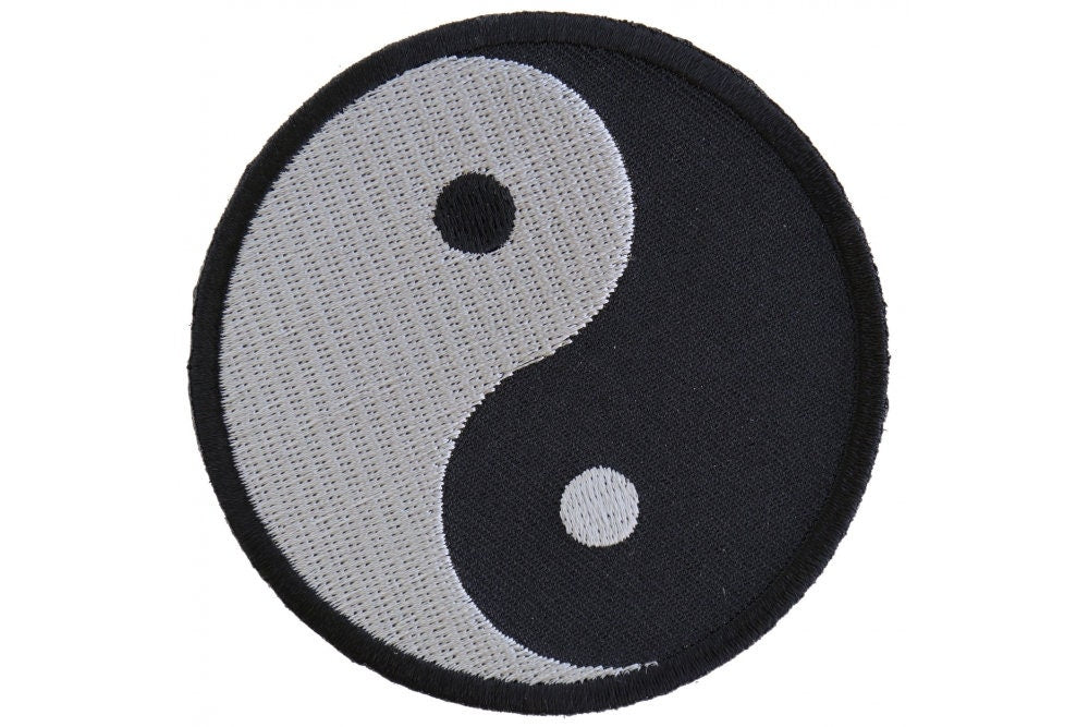 Yin Yang Chinese Taoism Symbol Patch - 3x3 inch – Motorcycle Embroidered Patch Appliqué Craft Supply