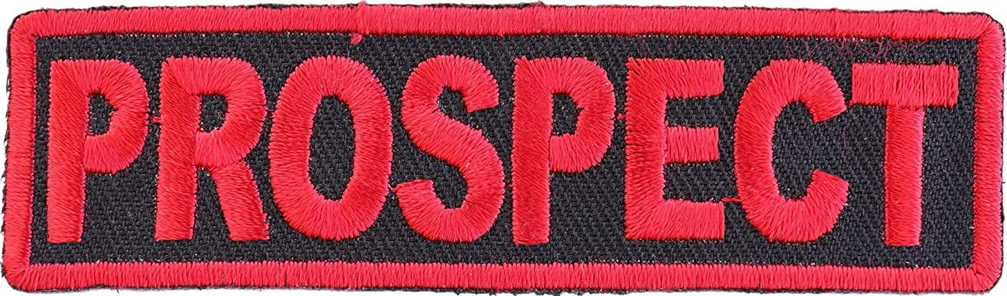 Prospect Patch Red - 3.5x1 inch – Biker Embroidered Patch Appliqué Craft Supply