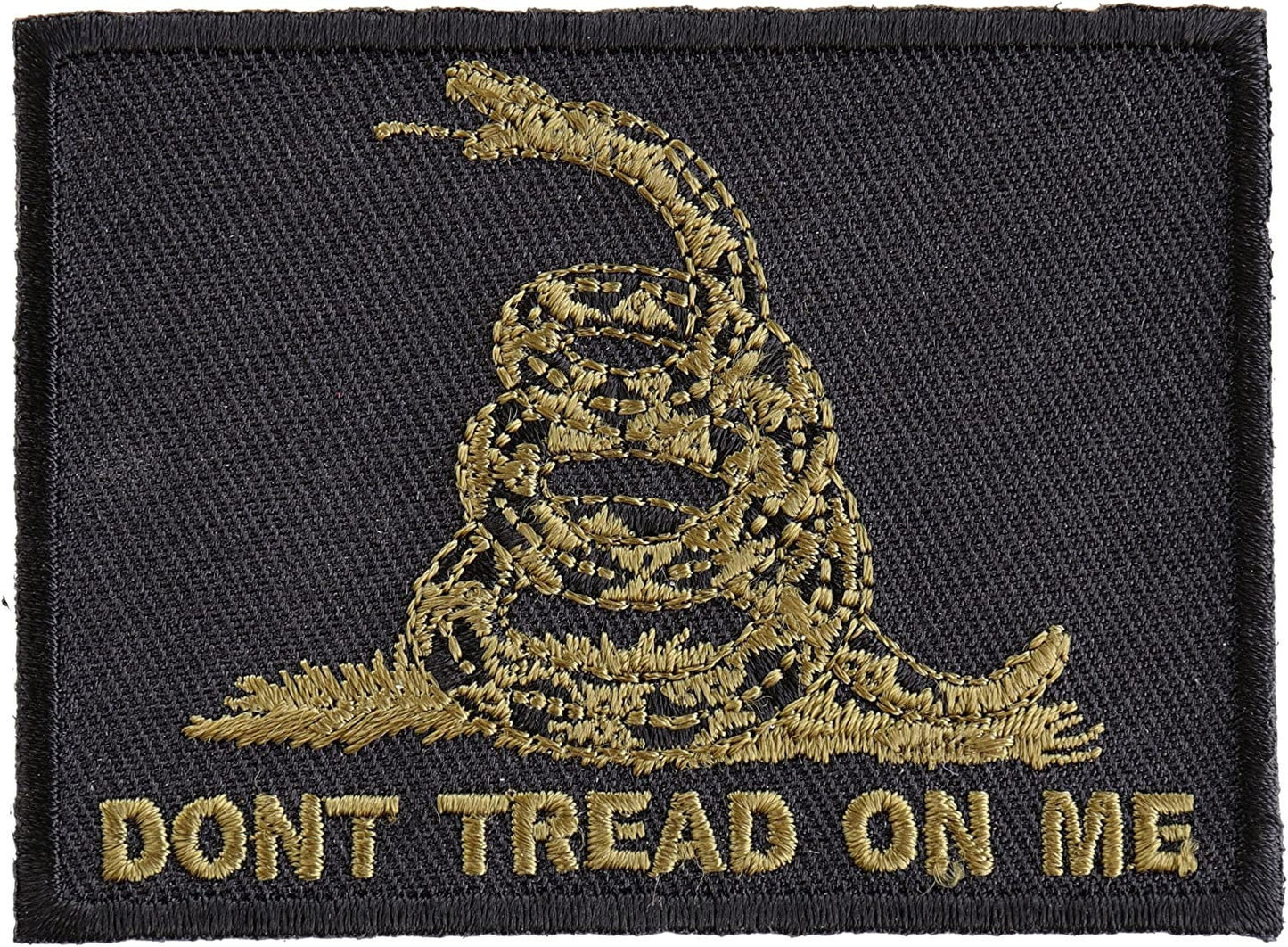 Green Black Gadsden Flag Don't Tread on Me Patch - 3x2.25 inch – Military Embroidered Patch Appliqué Craft Supply