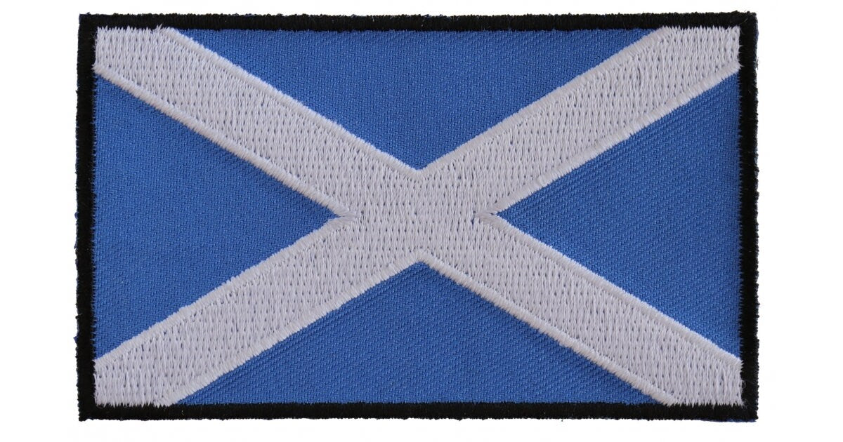 Scotland Flag Patch Scottish - 3.5x2.1 inch – Motorcycle Embroidered Patch Appliqué Craft Supply