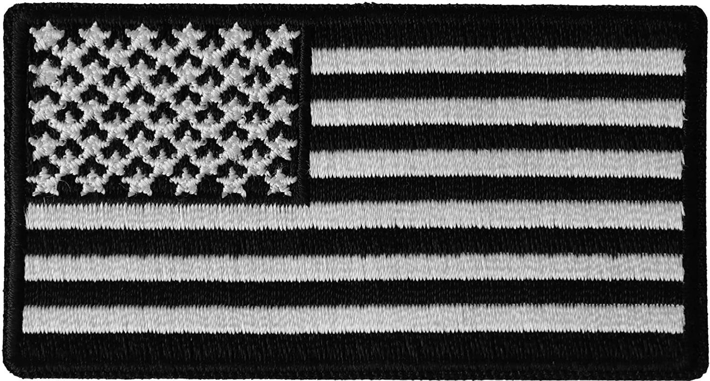 US Flag Patch Black and White 3 Inch - 3x1.6 inch – Military Embroidered Patch Appliqué Craft Supply