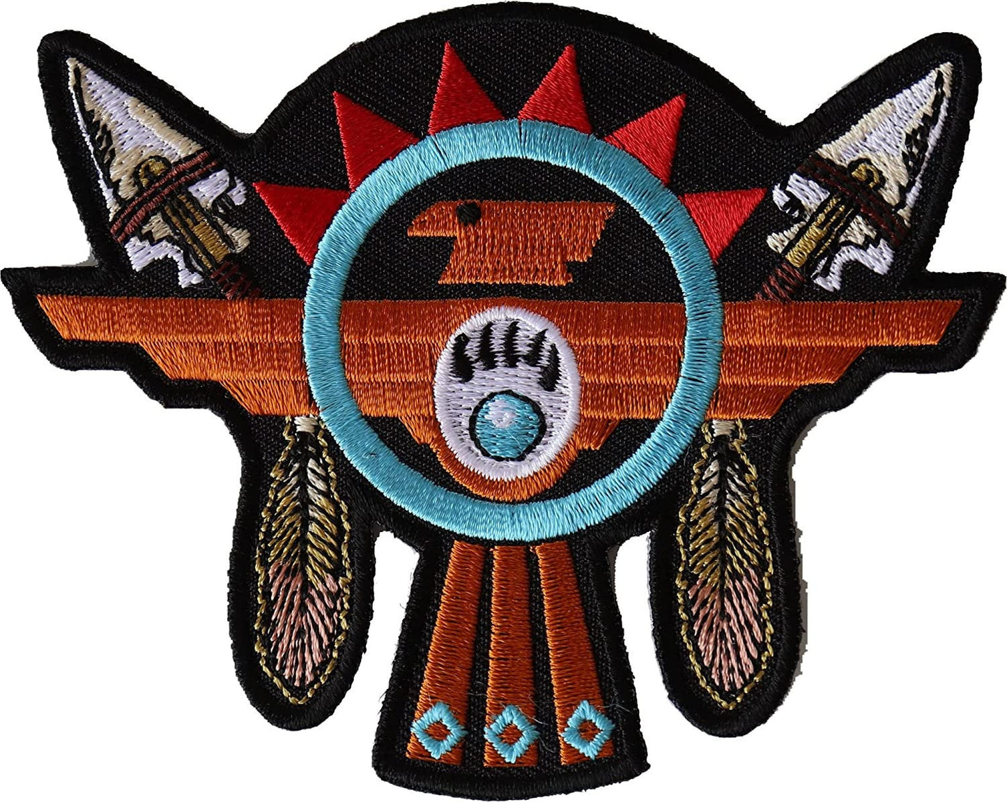 Native American Thunderbird Arrows Patch - 4x3.2 inch - Embroidered Patch Appliqué Craft Supply