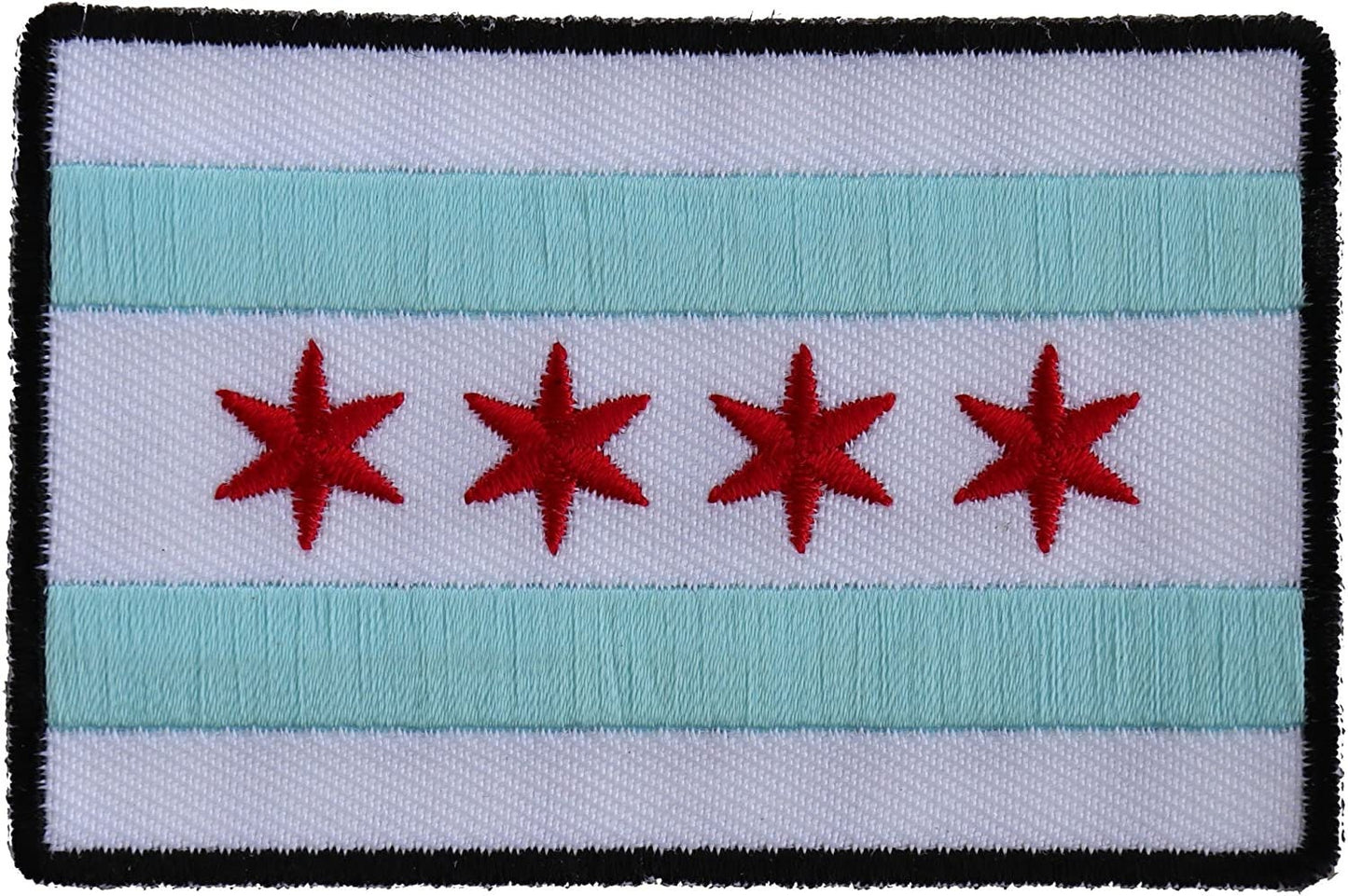 Chicago City Flag Patch - 3x2 inch -  Motorcycle Embroidered Patch Appliqué Craft Supply