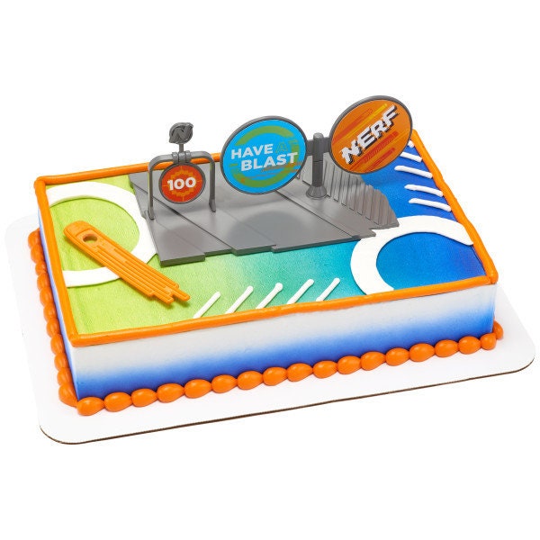 NERF This Is Nerf Nation Cake Topper - Dart Gun Target Birthday Party Cake Decoration - Kids Birthday Decoset Craft Supply