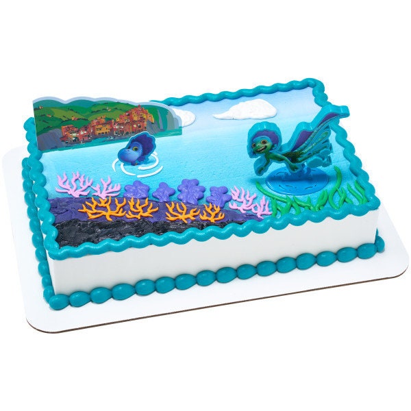 LUCA Cake Topper - Disney Pixar's Luca The World is Yours Birthday Party Cake Decoration - Kids Birthday Decoset Craft Supply