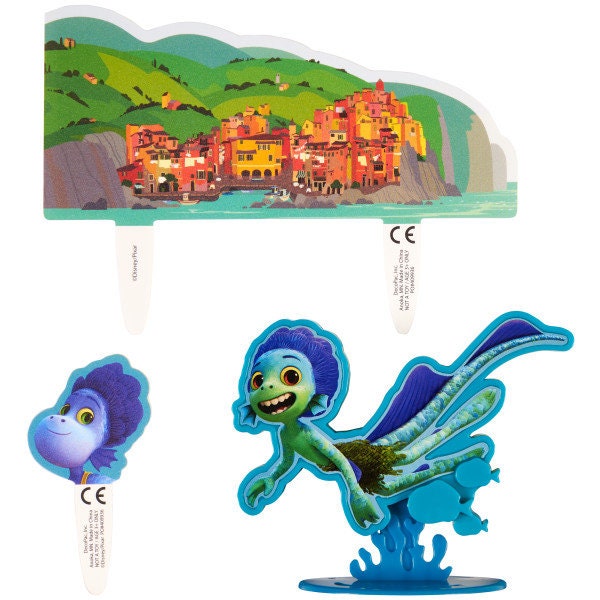 LUCA Cake Topper - Disney Pixar's Luca The World is Yours Birthday Party Cake Decoration - Kids Birthday Decoset Craft Supply